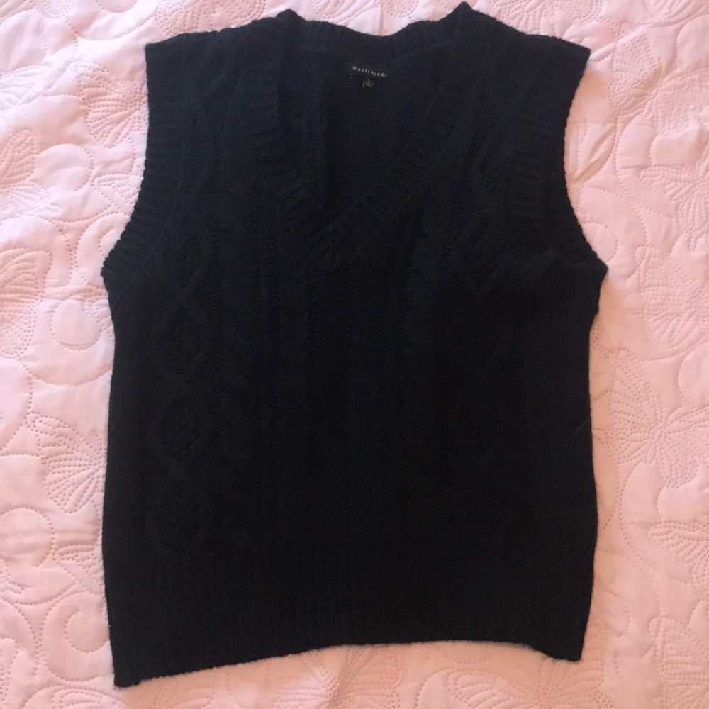 Haute Monde black knit vest